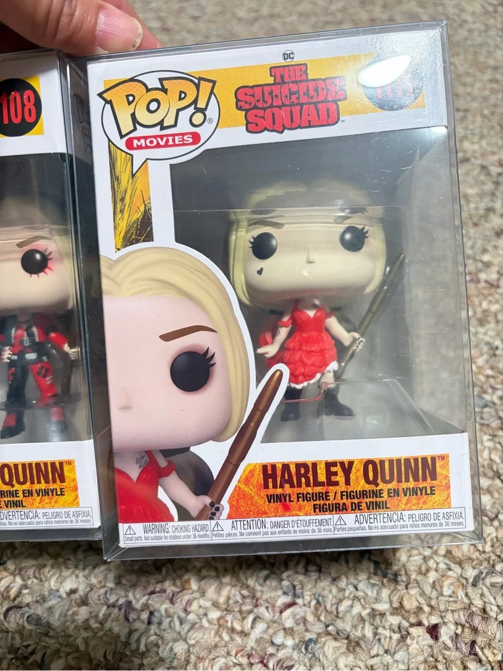 Funko Harley Quinn Pop! Movie Vinyl Figures in Red and Black & Red Dresses